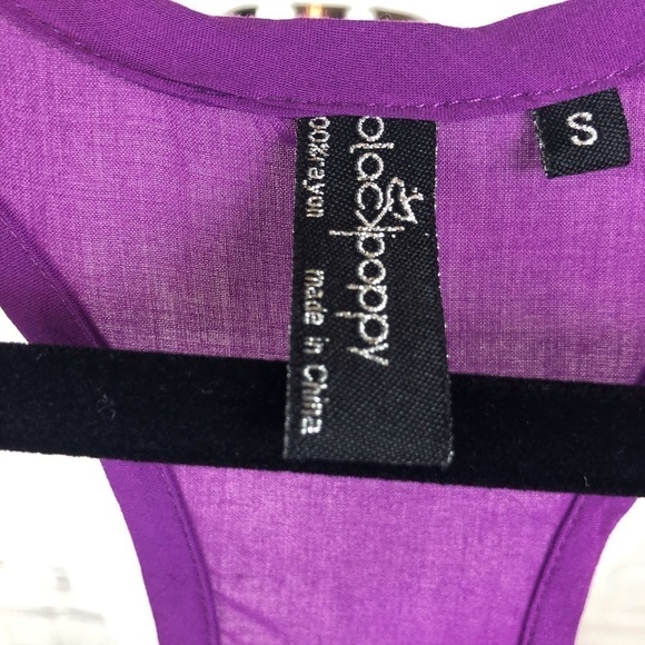 Black Poppy Women’s Purple&Black Tank Top Sz Small - Picture 4 of 4